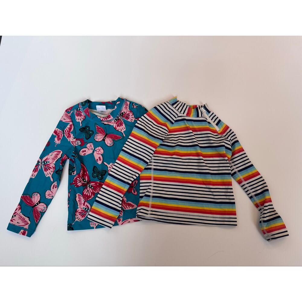 Hanna Andersson rash guard set of 2 rainbow butterfly swim 4t